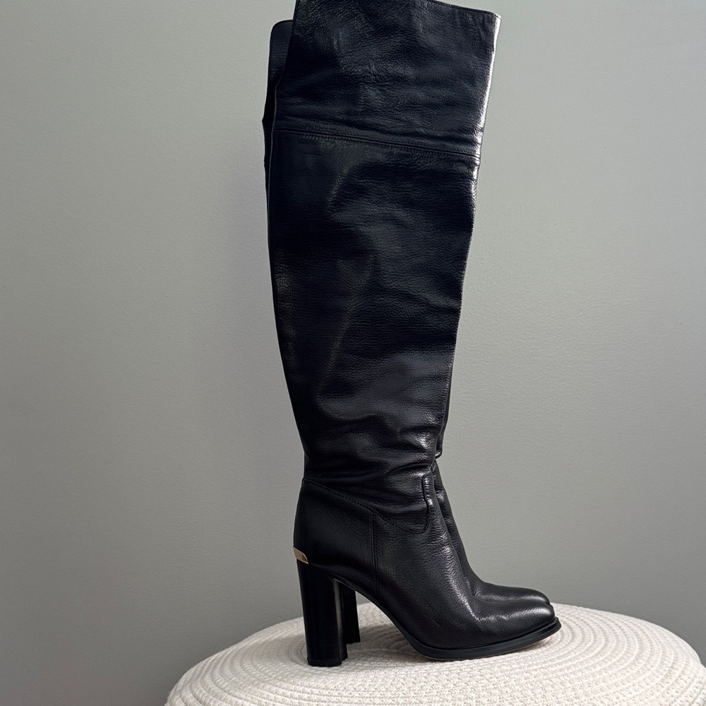 Michael Kors Black Over the Knee Pull Up Boots size 6.5